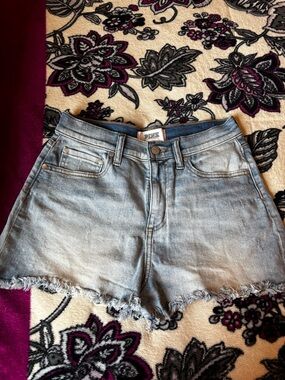 PINK Victoria's Secret Light Blue Frayed Hem Denim Shorts